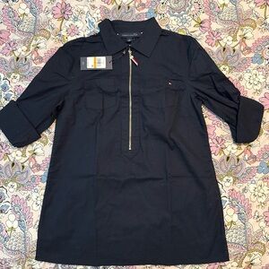 Tommy Hilfiger Navy Half-Zip Tunic